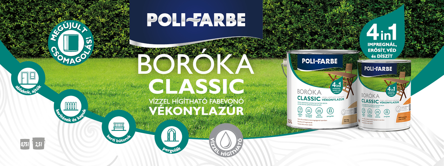 Boróka Classic fabevonó lazúr alapozó és bevonó egyben